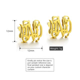 Initials Name Earrings Stainless Steel Personalized Nameplate Earrings