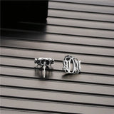 Initials Name Earrings Stainless Steel Personalized Nameplate Earrings