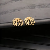 Initials Name Earrings Stainless Steel Personalized Nameplate Earrings