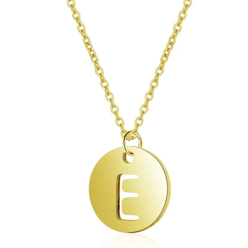 Initials Name Necklace Stainless Steel A-Z 26 Letters Choker for Women