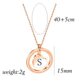 Initials Necklace For Women Stainless Steel Rose Heart Pendant Choker A-Z