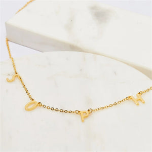 Initials Women Necklaces Personalized Letter Pendant Stainless Steel