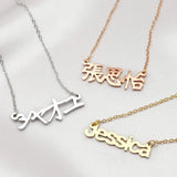 Personalized Katakana Name Necklace Chinese Hebrew Pendant Birthday Gift
