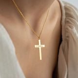 Jesus Cross Name Pendant Necklace Christian Nameplate Necklace