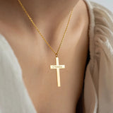 Jesus Cross Name Pendant Necklace Personalized Christian Nameplate Necklace