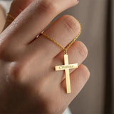 Jesus Cross Name Pendant Necklace Christian Nameplate Necklace