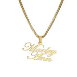 Personalized 18k Plated Name Necklace Double Layer Stainless Steel