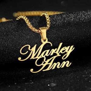 Personalized 18k Plated Name Necklace Double Layer Stainless Steel