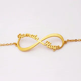 Boho Infinity Name Bracelet Personalized Cross Nameplate Wrist Chain