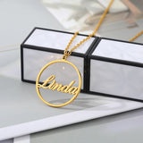 Personalized Eternity Circle Name Charm Necklace for Women