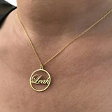 Personalized Eternity Circle Name Necklace - Custom Nameplate Choker