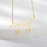 Personalized Horse Name Necklace Animal Jewelry Nameplate Choker Necklace