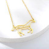 Personalized Horse Name Necklace Animal Jewelry Nameplate Choker Necklace