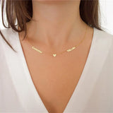 Personalized Two Name Necklace with Heart Stainless Steel Double Name Necklaces