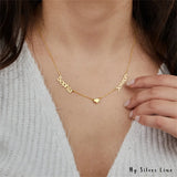 Personalized Two Name Necklace with Heart Stainless Steel Double Name Necklaces