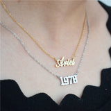 Year Number Necklace 1971-1979 Collares Women Jewelry