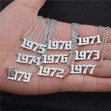 Year Number Necklace 1971-1979 Collares Women Jewelry