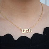 Year Number Necklace 1971-1979 Collares Women Jewelry