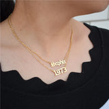 Year Number Necklace 1971-1979 Collares Women Jewelry