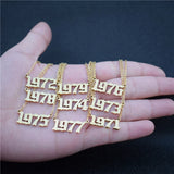 Year Number Necklace 1971-1979 Collares Women Jewelry