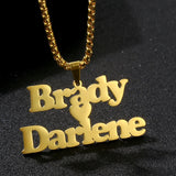 Stainless Steel Name Necklace for Men Women Personalized Nameplate Pendant