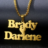 Stainless Steel Name Necklace for Men Women Personalized Nameplate Pendant
