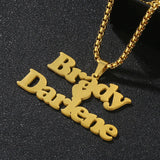 Stainless Steel Name Necklace for Men Women Personalized Nameplate Pendant