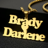 Stainless Steel Name Necklace for Men Women Personalized Nameplate Pendant