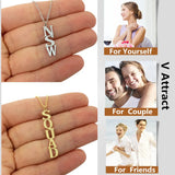 Personalized Name Necklace Vertical Nameplate Rose Gold Collane
