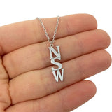 Personalized Name Necklace Vertical Nameplate Rose Gold Collane