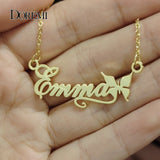 Personalized Butterfly Name Necklace for Her