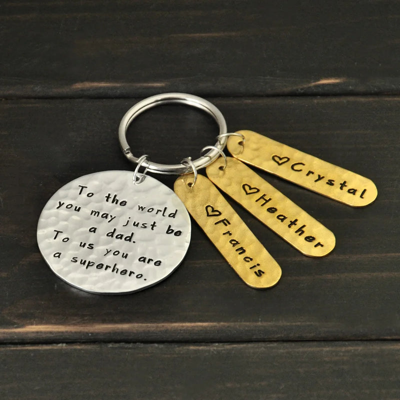 Personalized Family Names Keychain Gift for Parents Birthday