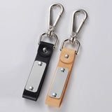 Brown Leather Key Chain Holder Personalized Phone Number Stainless Steel Buckle
