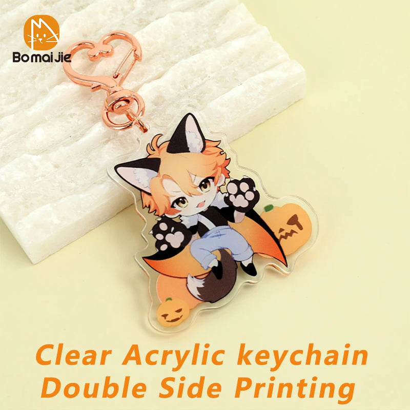 Cartoon Acrylic Key Chain Photo Charms Personalized Car Keychains