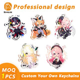 Cartoon Acrylic Key Chain Photo Charms Personalized Car Keychains