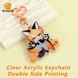 Cartoon Acrylic Key Chain Photo Charms Personalized Car Keychains