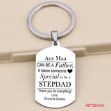 Stepfather Keychain Engraved Thank You For Everything Family Men's Gift