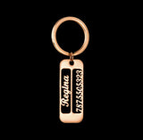 Personalized Stainless Steel Keychain Birthday Lucky Number Anti-Lost Keyring