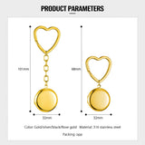 Personalized Keychain Stainless Steel Heart Women Men Keychain