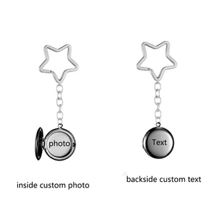 Personalized Stainless Steel Star Keychain with Photo Engraving