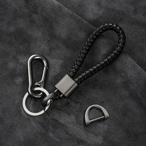 Woven Leather Car Key Ring Men Women Key Chain Waist Personalized Gift
