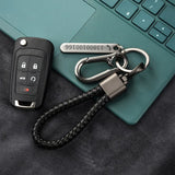 Woven Leather Car Key Ring Men Women Key Chain Waist Personalized Gift