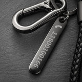 Woven Leather Car Key Ring Men Women Key Chain Waist Personalized Gift