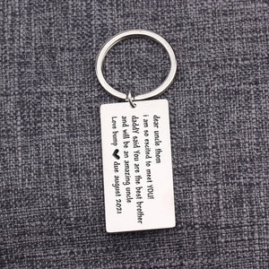 Personalized Uncle Name Key Ring Chain Stainless Steel Car Key Tag