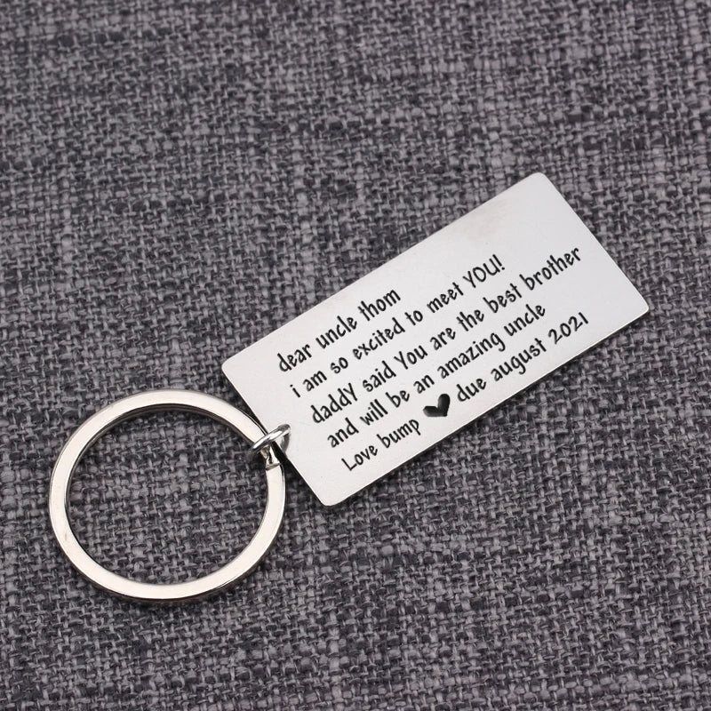 Personalized Uncle Name Key Ring Chain Stainless Steel Car Key Tag