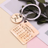 Personalized Calendar Keychain with Engraved Name