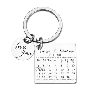 Personalized Calendar Keychain with Engraved Name