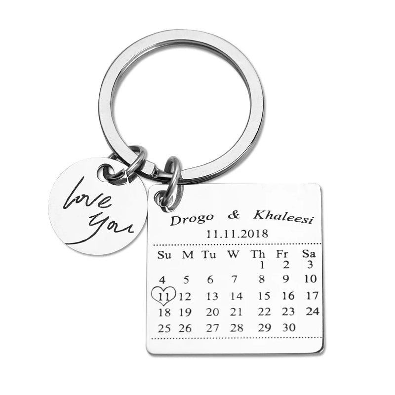 Personalized Calendar Keychain with Engraved Name