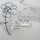 Personalized Kids Drawing DIY Keychains Engrave Artwork Stainless Steel