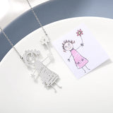 Custom Kids Drawing Necklace for Mom Grandma